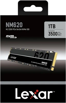 Lexar NM620 1TB SSD, M.2 2280 PCIe Gen3x4 NVMe 1.4 Internal SSD, Up to 3500MB/s - Image 1 of 4