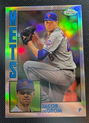Jacob deGrom 2019 Topps Chrome 1984 Topps #84TC-6 Refractor - Image 1 of 2