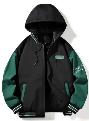 Jacket Mens Hooded  Warm Lined Jacket Coat Plus Size Men Bomber 2XL - 6XL - Image 1 of 4