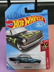 Hot Wheels 110/365 '63 Chevy II Black HW Flames 9/10 Kroger Exclusive - Bild 1 von 2