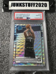 2020-21 Donruss Optic Anthony Edwards PSA 10 Silver Wave Rated Rookie Prizm #151 - Picture 1 of 3