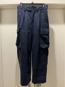 VTG Polo Ralph Lauren Pants 28 Navy Cargo Military Heavyweight Zipper Mens 28x27 - Picture 1 of 8