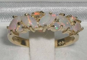 Genuine Natural Opal Ring, 9K Yellow Gold Opal Ring, New Design Opal Ring - Picture 1 of 6