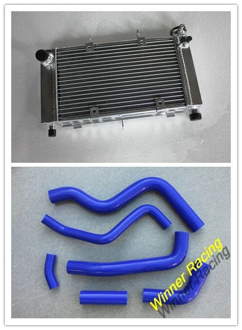 Radiador de aluminio + manguera de silicona compatible con Yamaha FZ6 FZ-6 FZ600 FZS6 2004-2006 Foto 1 de 4