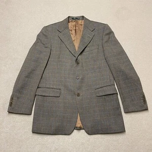 Magee Tweed Blazer Jacket 40 R Men's Green Plaid Geneva T3 Pure Wool Herringbone - Picture 1 of 11