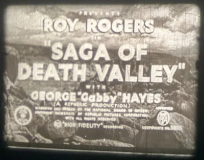 Saga Of Death Valley (1939) Starring Roy Rogers 16mm Western Feature Film - Imagem 1 de 4