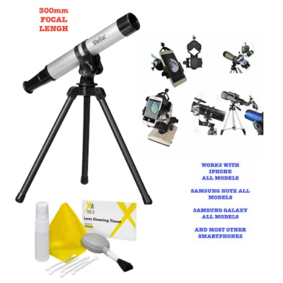 HDk VIVITAR  TELESCOPE 15x 300mm + ADAPTER FOR APPLE IPHONE SAMSUNG GALAXY NOTE - Image 1 of 4
