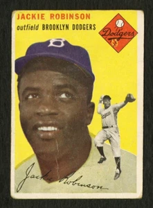1954 Topps #10 Jackie Robinson arrugado usado redondeado aspecto sólido Brooklyn Dodgers - Imagen 1 de 2