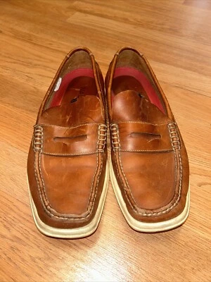 Zapatos informales sin cordones de cuero camel Nautica para hombre talla 10 Foto 1 de 4