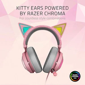 Razer Kraken Kitty Gaming Headset Virtual 7.1 Surround-Sound USB RGB PC Quartz - Afbeelding 1 van 6