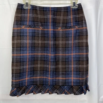 CAbi Size 6 Heritage Plaid Skirt Straight Wool Blend Career Casual Modest #742 - Image 1 of 3