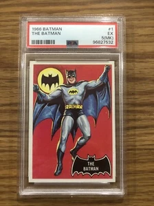 1966 TOPPS BATMAN BLACK BAT #1 THE BATMAN RC PSA 5 (MK) EX ROOKIE SET BREAK CB - Picture 1 of 3
