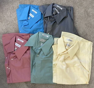 Lot of 5 Van Heusen Men’s Dress Shirts EUC Medium Pastels, Poplin, 15-1/2, 32/33 - Picture 1 of 6