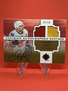 2007-08 Ultimate Gold Collection #2/10 Jarome Iginla #AJ-JI Patch Auto 🏒 HOF - Picture 1 of 5