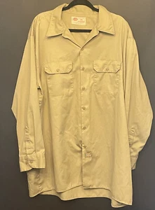 Vintage Dickie’s Men’s Work Shirt Long Sleeve 2XL A86 - Picture 1 of 7