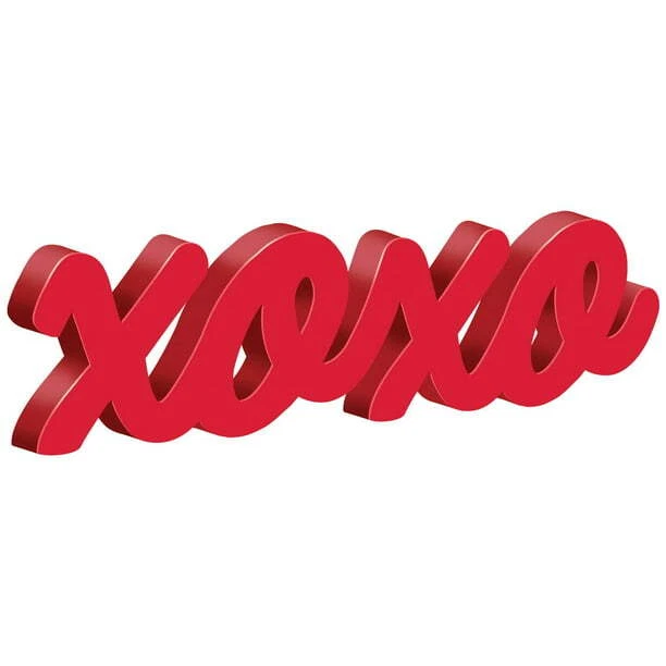 XOXO Script Valentine's Day Holiday Theme Party Table Decoration Centerpiece - Image 1 of 1