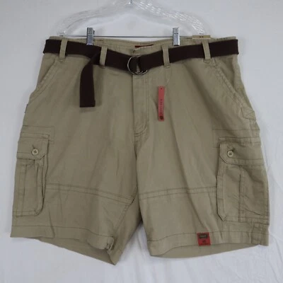 Foundry Shorts Mens 46 Flex Cargo Flap Pocket Outdoor Casual Belted Khaki NWT - Image 1 of 4