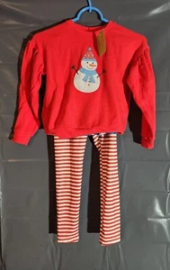 Millie Love Lily - Girl's Set - Sweatshirt & Legging w/ Skirt - Snowman - Size 8 - Picture 1 of 3
