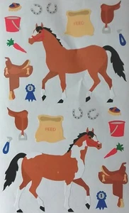 2 Sheets Mrs Grossman's Stickers 1994 HORSE TACK Saddle Feed Pick Pail VINTAGE - Picture 1 of 1