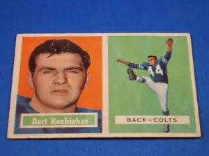 Tarjeta de fútbol americano 1957 Topps #41 Bert Rechichar Baltimore Colts - Imagen 1 de 2