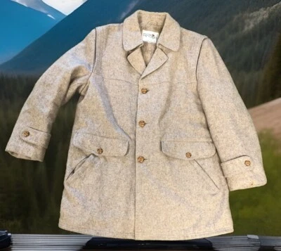 Jacket Fox Knapp Notched Collar Single Breasted Faux Fur Lined Wool Car Coat 44 - Image 1 of 4