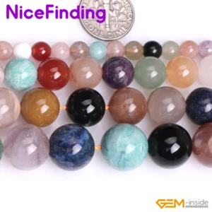 Natural Multi Color Mix Stone Semi Precious Gemstone Beads For Jewelry Making NF - Picture 1 of 32