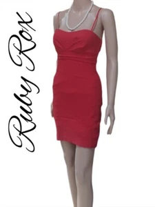 Ruby Rox Women's Small Red Bodycon Mini Dress Casual Party Formal Clubwear NWT - Picture 1 of 10