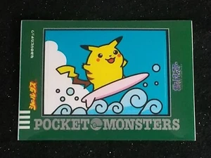 Square Cut Pokemon Carddass Sealdass SURFING PIKACHU 1997 Sticker Japanese - Picture 1 of 6