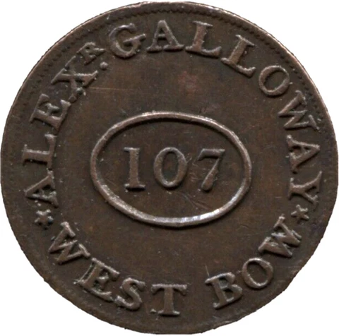 GB Conder Farthing - Alexr. Galloway - Teas - Grocer D&H 80 *RARE - Lot # CT 559 Cover
