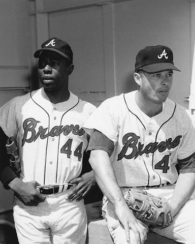 Atlanta Braves HANK AARON & EDDIE MATHEWS Glossy 8x10 Photo Print Poster Cover
