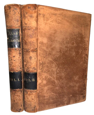 1847, HENRY HALLAM, INTRODUCTION TO THE LITERATURE OF EUROPE, 2 LEATHER VOLUMES - Image 1 of 4