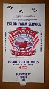 Vintage Sack Paper Bags - BUCKWHEAT FLOUR, EGLON ROLLER MILLS, EGLON WV. 2000 - Picture 1 of 1
