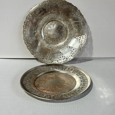 Bandeja de tazón perforado chapada en plata Rosalie 1881 Rogers Canadá 9" Foto 1 de 4