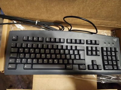 RARE NEW German Ps/2 SILICON GRAPHICS SGI GREY PS2 KEYBOARD 062-0051-001 6512-BN - Image 1 of 4