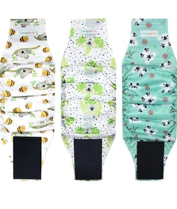 Pack Of 3 Reusable Dog Diapers Male Belly Band Wrap Leakproof High Absorbing L - Picture 1 of 6
