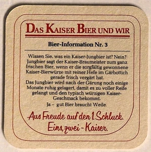 ÖSTERREICH KAISER BIER BRÄU 1 BIERDECKEL BRAUEREI 50 JAHRE ALT - Picture 1 of 2