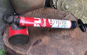 Vintage 1950's Esso Flit garden insecticide sprayer tinplate wooden handle 13" - Picture 1 of 13