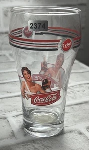 Coca Cola 50's Girl Holding Coke 16 oz 2004 Bell Shaped Drinking Glass 2374 - Picture 1 of 5