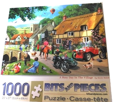 Bits and Pieces 1000 件 Puzzle A Busy Day In The Village #43703 20 x 27 — 第 1/4 张图片