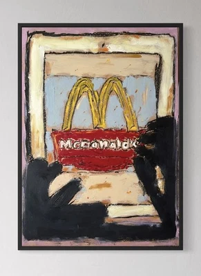 Daniel Pultorak McDonald's Kunst Öl Gerahmt Unikat Original Malerei Abstrakt - Bild 1 von 4