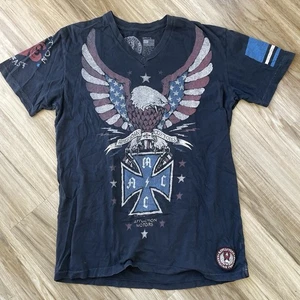 Camisa Affliction Para Hombres M American Customs Motor Spirit Eagle Flag Y2K Patriótica - Imagen 1 de 11