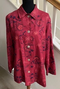 Vintage Chico’s silk Jacket /Top Womens Sz 2 (Chico  M/L)  Asian Floral Design  - Picture 1 of 7