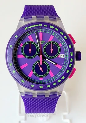 SWATCH, SWISS MADE, "PURP-LOL" CHRONOGRAPH WATCH,  SUSK400, NEW IN BOX - Image 1 of 4