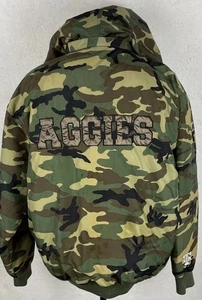 TEXAS A&M Aggies Camouflage Puffer Jacket Hooded Logo Men’s XL G-111 - Picture 1 of 7