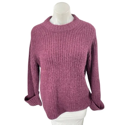 Suéter Top Vince Para Mujer Púrpura Lana Alpaca Tejido Manga Larga Cuello Alto Talla M Foto 1 de 4