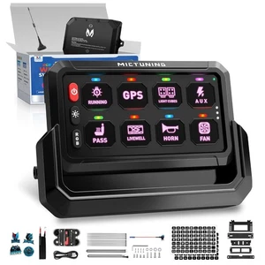 MICTUNING P1s RGB 8 Gang Wireless Switch Panel,Auxiliary Circuit Control Box Kit - Picture 1 of 24