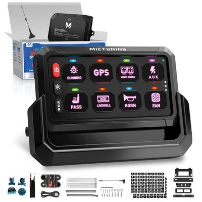 MICTUNING Wireless P1S RGB 8-Gang Switch Panel -LED Light Bar Remote Control Box - Image 1 of 4