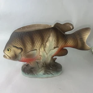 Rare Vtg Lefton Freshwater Fish Planter Rustic Fishing Cabin Ceramic DecorFigure - Bild 1 von 12