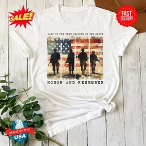 Memorial Day Shirt, Land of the brave Shirt, Patriotic American Flag Shirt - Picture 1 of 2