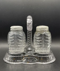 Glass Salt and Pepper Shakers with Glass Holder - Picture 1 of 13